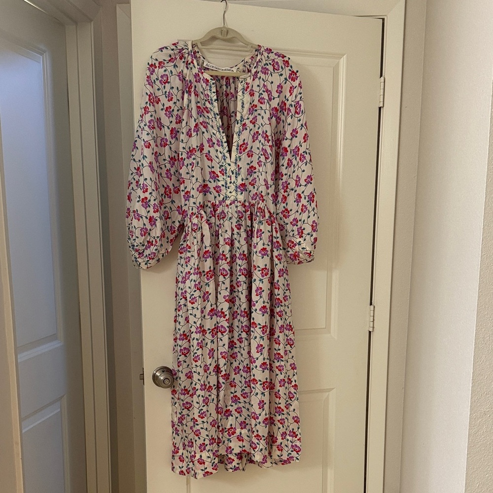 Alix of Bohemia Floral Silk Dress, Medium